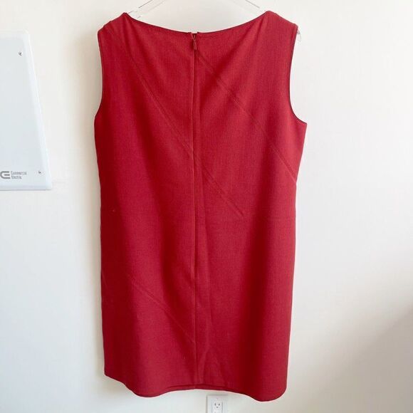 Lafayette 148 Orange Wool Blend Shift Dress Size 18 Career Sleeveless - Picture 5 of 7